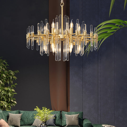 Crystal Chandelier CC850/620GD, 10xE14, 62X45cm, Adjustable Height, Shiny Gold, Elegant Design, Metal and Crystals