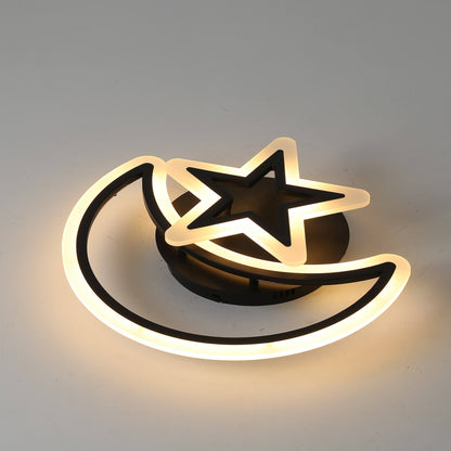 LED chandelier with remote control MOON AND STAR 45W, 2 Elements, Cold/Warm/Neutral light, Dimmable, Black