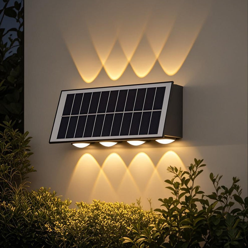Solaris Exterior LED wall lamp, 8 light sources, Warm Light, Black