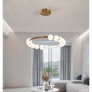 Nova Acrylic LED Pendant Chandelier with Remote Control, Dimmable, 3000K/4000K/6000K, Gold, Metal and Acrylic