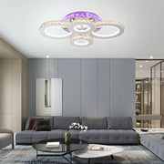 NOVA Rotonda LED Chandelier with Crystals, 4 Light Sources, RGB, with Remote Control, 72W, Glossy Chrome