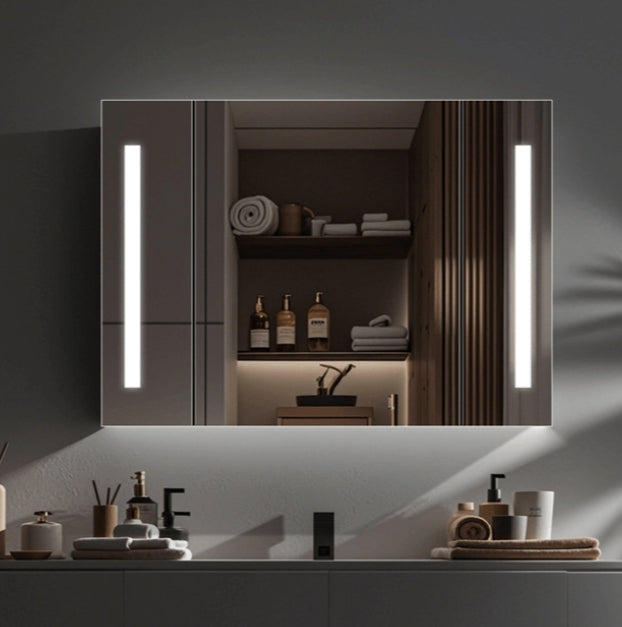 Theresa Wardrobe With LED Mirror DBP125 100x70 Grey