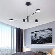 LED chandelier GALIOS 48W, 4 Elements, Cold/Warm/Neutral light, Black