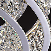 LED Chandelier LLC130/1CH, Crystal and Metal, 31W, 1 Circle, Dimmable, Adjustable Height, Cold/Warm/Neutral Light, Luxurious Lighting