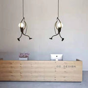 MODERN Chandelier, Pendulum type, FANTASIA, Figurine, 1xE27, Adjustable Height, Black