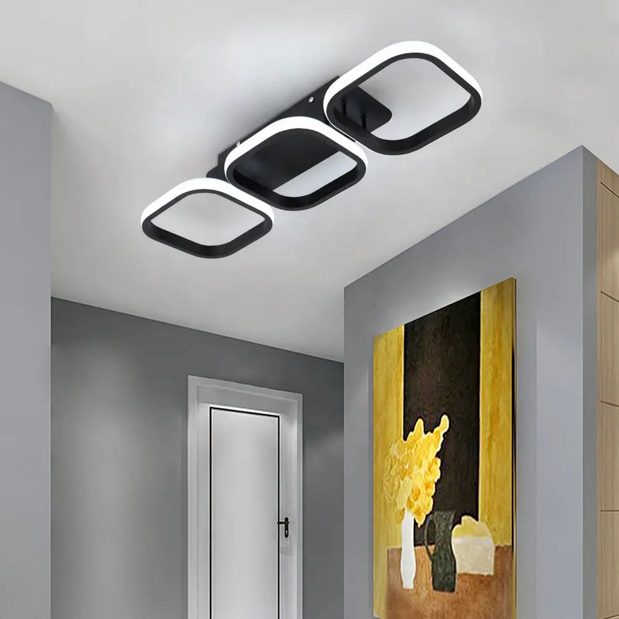 LED LED VERTEX GRID PARALAL, 32W, 3 squares cold/hot/neutral light, black