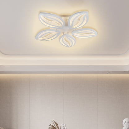 LED chandelier with remote control ORCHID 65W, 5 Petals, Cold/Warm/Neutral light, Dimmable, White