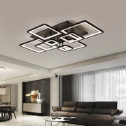LED chandelier with remote control ELLA 203W, 8 Squares, Cold/Warm/Neutral light, Dimmable, Black