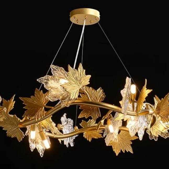 Modern Chandelier, CM260/800GD, 8xE14, Diameter 80cm, Gold, Adjustable Height, Metal and Crystals