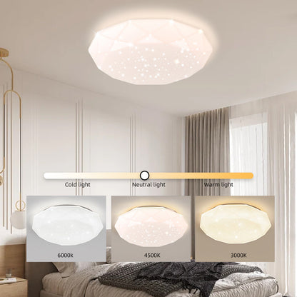 LED ceiling light PL101/500WH, 51W, Diameter 49cm, Warm/Cold/Neutral Light, White
