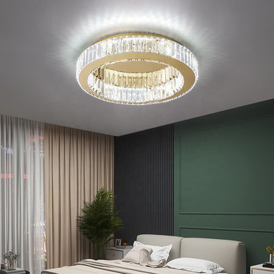 LED chandelier with remote control and crystal VERTUS 18W, 30cm, Circle, Cold/Warm/Neutral light, Dimmable, Gold