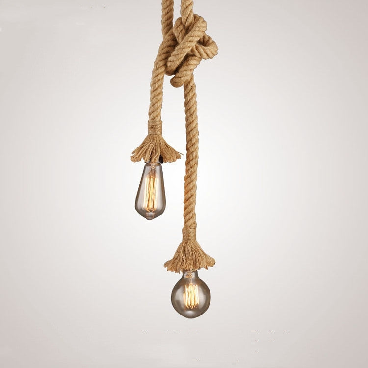 Caruso Pendant, 2*E27, Black, Metal and Rope