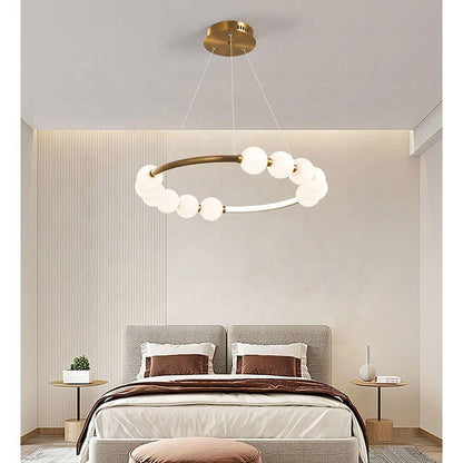 Nova Acrylic LED Pendant Chandelier with Remote Control, Dimmable, 3000K/4000K/6000K, Gold, Metal and Acrylic