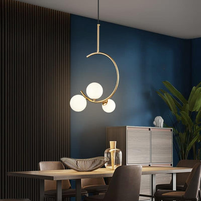 LOFT Atrium Chandelier, 3x G9, White Gold, Metal, Adjustable Height