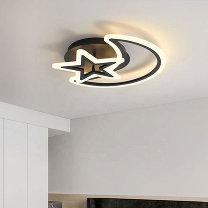 LED chandelier with remote control MOON AND STAR 45W, 2 Elements, Cold/Warm/Neutral light, Dimmable, Black