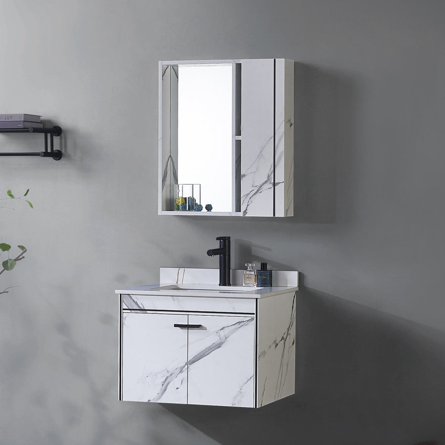 Bathroom Furniture Set 60x48cm 3 Pieces Black White