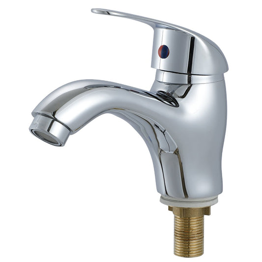 Basin Mixer with Fixed Spout, Alloy, Chrome, LV002