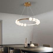 Nova Acrylic LED Pendant Chandelier with Remote Control, Dimmable, 3000K/4000K/6000K, Gold, Metal and Acrylic