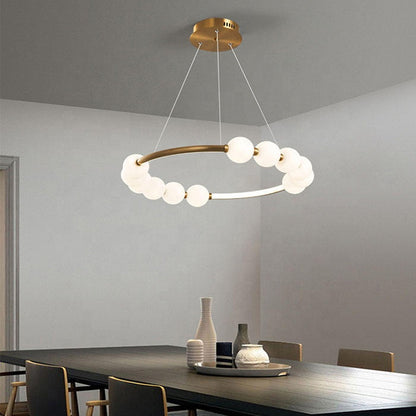 Nova Acrylic LED Pendant Chandelier with Remote Control, Dimmable, 3000K/4000K/6000K, Gold, Metal and Acrylic