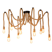 Vintage Chandelier LV120/10BK, 10xE27, Rustic, String and Metal, 2x100cm, Black Support Vintage Chandeliers Default Title Alessandro Design