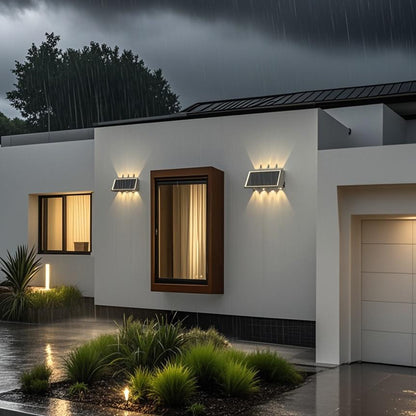 Solaris Exterior LED wall lamp, 8 light sources, Warm Light, Black