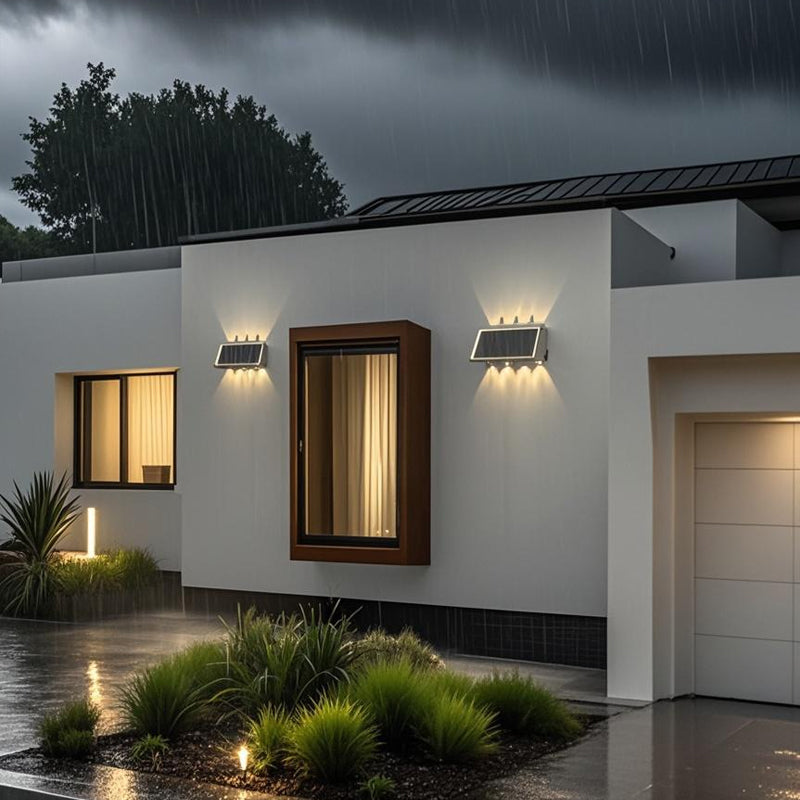 Solaris Exterior LED wall lamp, 8 light sources, Warm Light, Black