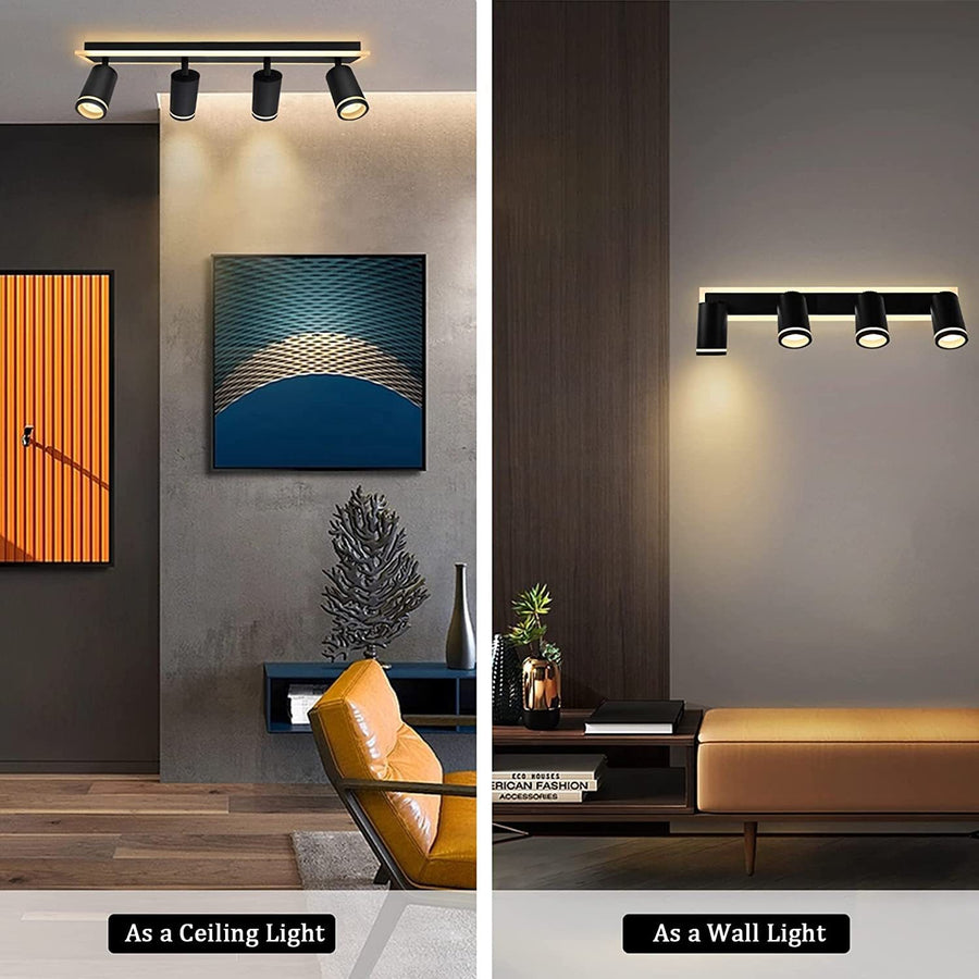 Ellen LED Chandelier Cold/Warm/Neutral Light Adjustable Projector Acrylic and Black Metal