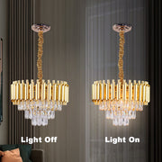 VERSAILLES Petito Crystal Chandelier 3xE14, Diameter 30cm, Gold, Adjustable Height