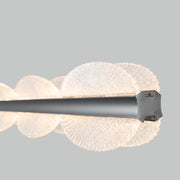 Suspended LED chandelier with remote control ISOTTA 105W, Cold/Warm/Neutral light 3000K/4000K/6000K, Dimmable, Adjustable height, Black and Silver, Metal and Crystal