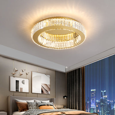 LED chandelier with remote control and crystal VERTUS 31W, 49cm, Circle, Cold/Warm/Neutral light, Dimmable, Gold