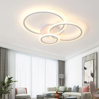 LED Chandelier with Remote Control Betty 3 Circles Cold/Warm/Neutral Light 41W Dimmable White