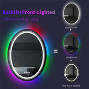 Round LED Mirror, 70cm, Celeste MotionGlow Marcello, RGB Light, Bluetooth Speaker, Demister System, Clock & Thermometer, Dimmable 70X70BTRGB