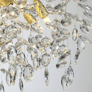 WALTZ Rhapsody Crystal Chandelier, 9x G9, Gold, 60cm, Adjustable Height, Metal and Crystal