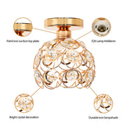 Vera Chandelier, 1*E27, Gold, Metal and Crystal