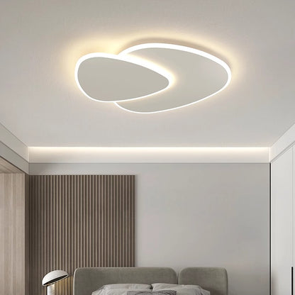 LED chandelier with remote control light, 98W, oval, cold/hot/neutral light, unstable, white
