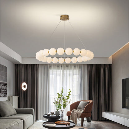 Celeste Acrylic LED Pendant Chandelier with Remote Control, Dimmable, 3000K/4000K/6000K, Gold, Metal and Acrylic