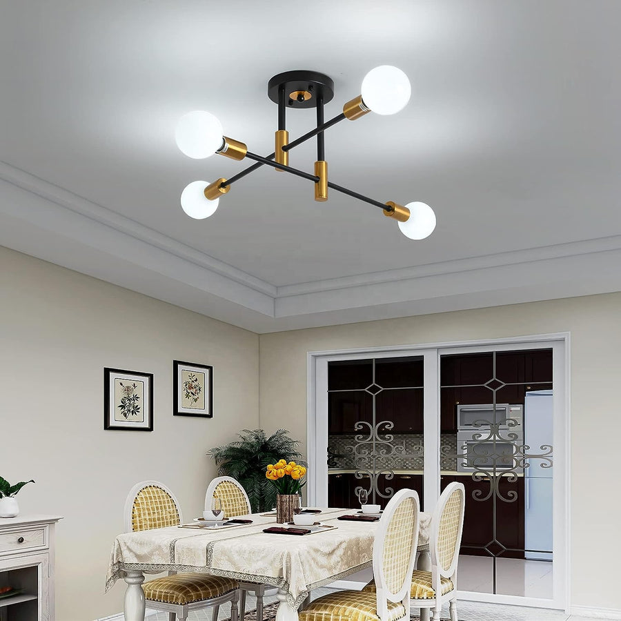 Modernist Lusts Gentile, 4x E27, Black and Gold, Modern Design