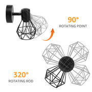 Chandelier with Lampshade, GRACIE, LC365/1BK, Diamond, 1XE14, Black, Metal