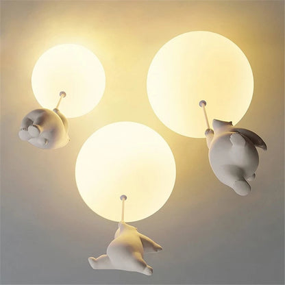 LED Chandelier URSULETI CP210 Globe 15cm, Height 47cm, 1xE27, Suspended, Metal and Acrylic