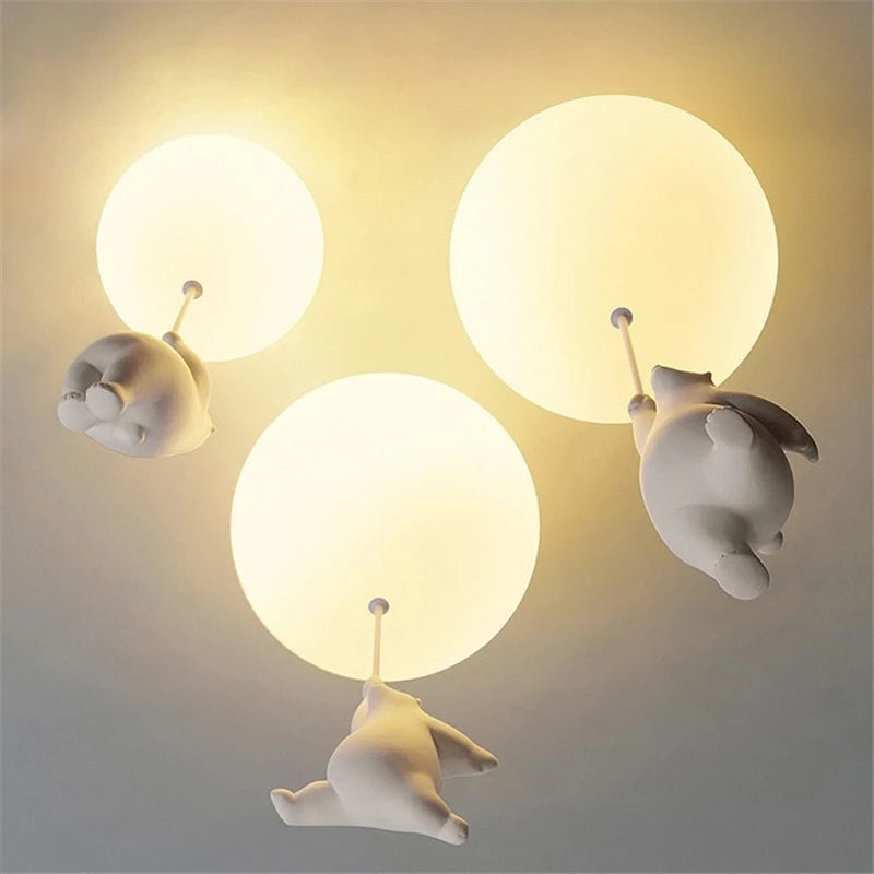 LED Chandelier URSULETI CP210 Globe 15cm, Height 47cm, 1xE27, Suspended, Metal and Acrylic