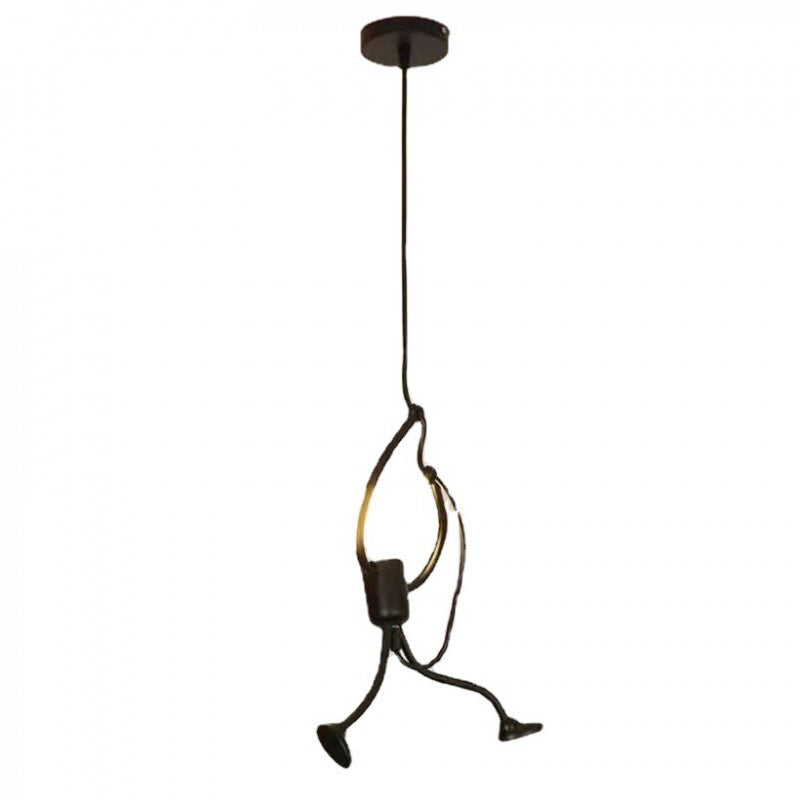 MODERN Chandelier, Pendulum type, FANTASIA, Figurine, 1xE27, Adjustable Height, Black