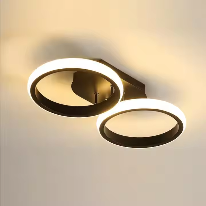LED LED ELIO CELIO, 16W, 2 circles, cold/hot/neutral light, black