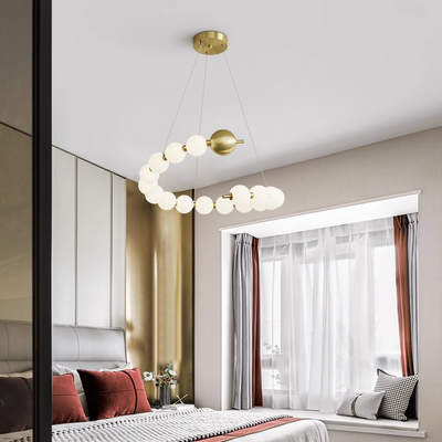 Aurelia 41W Acrylic LED Hanging Chandelier with Remote Control, Dimmable, 3000K/4000K/6000K, Gold, Metal and Acrylic