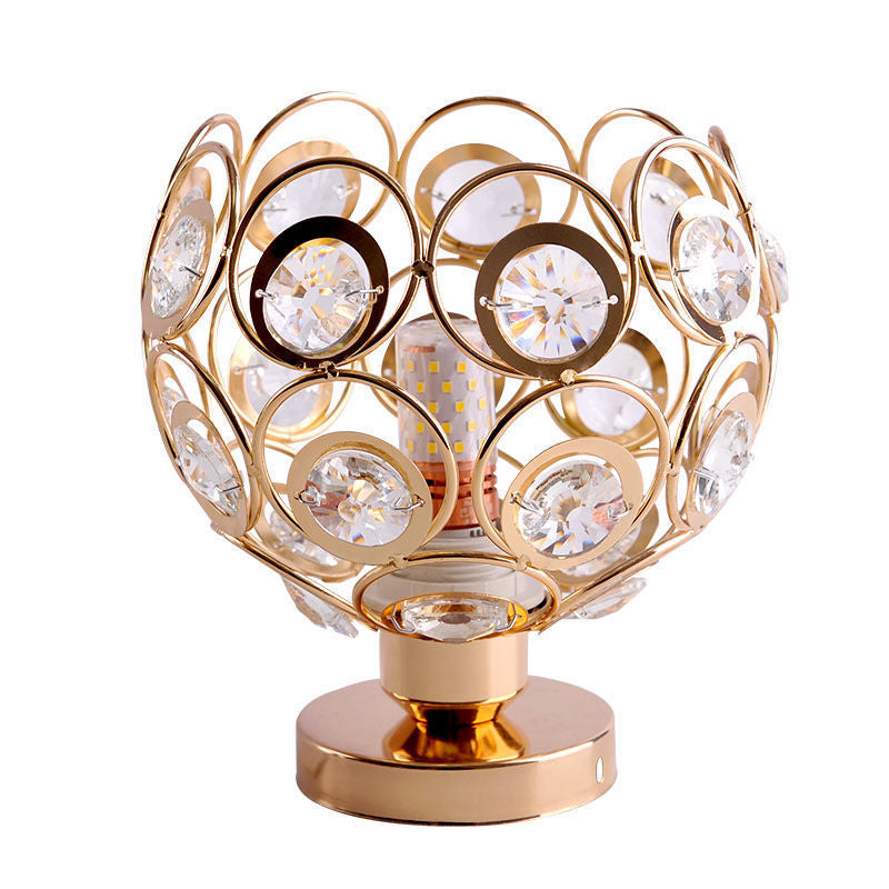 Vera Chandelier, 1*E27, Gold, Metal and Crystal