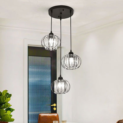 Monica Chandelier, 1 X E27, Black, Metal / Glass