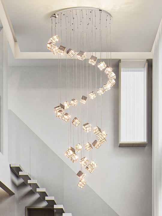 Modern LED Chandelier CM526/18, 51W, Diameter 58.5cm, Adjustable Height, Chrome