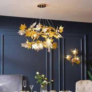Modern Chandelier, CM260/400+800GD, 12xE14, Diameter 80cm, Gold, Adjustable Height, Metal and Crystal