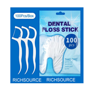 Set of 100 dental floss toothpicks