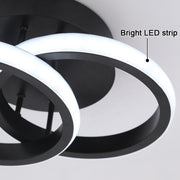 LED Chandelier VERTEX CIRCULA 22W, 2 Circles, Metal Frames, Cold/Warm/Neutral light, Black