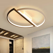 LED Chandelier VECTOR Arcus, Semicircles, 35W, Metallic, Dimmable, Cold/Warm/Neutral Light, Black with White, Modern Design
